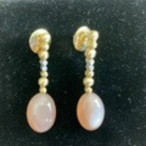 Antonini Milano Gold and Diamond Pendant Earrings - Picture 2 of 2